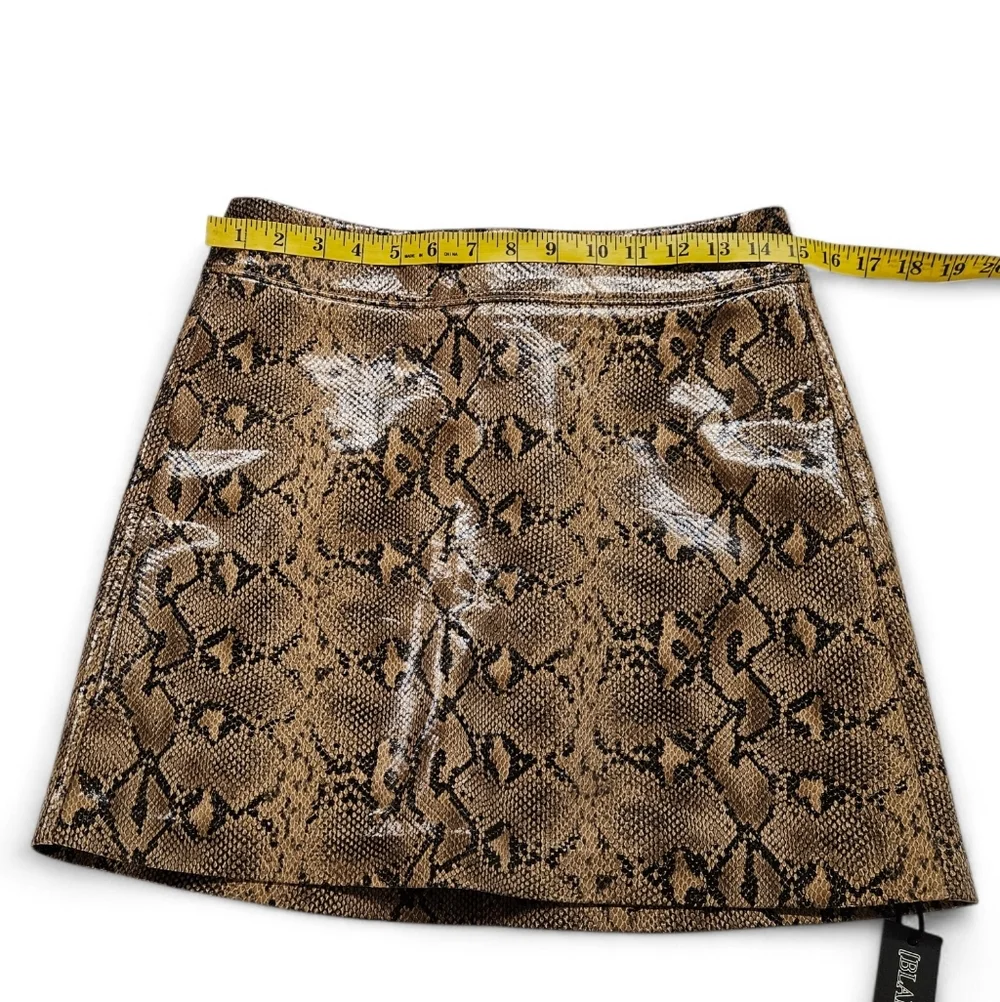 BlankNYC Anaconda Snakeskin Faux Leather Skirt In Brown And Black Sz 27 NWT